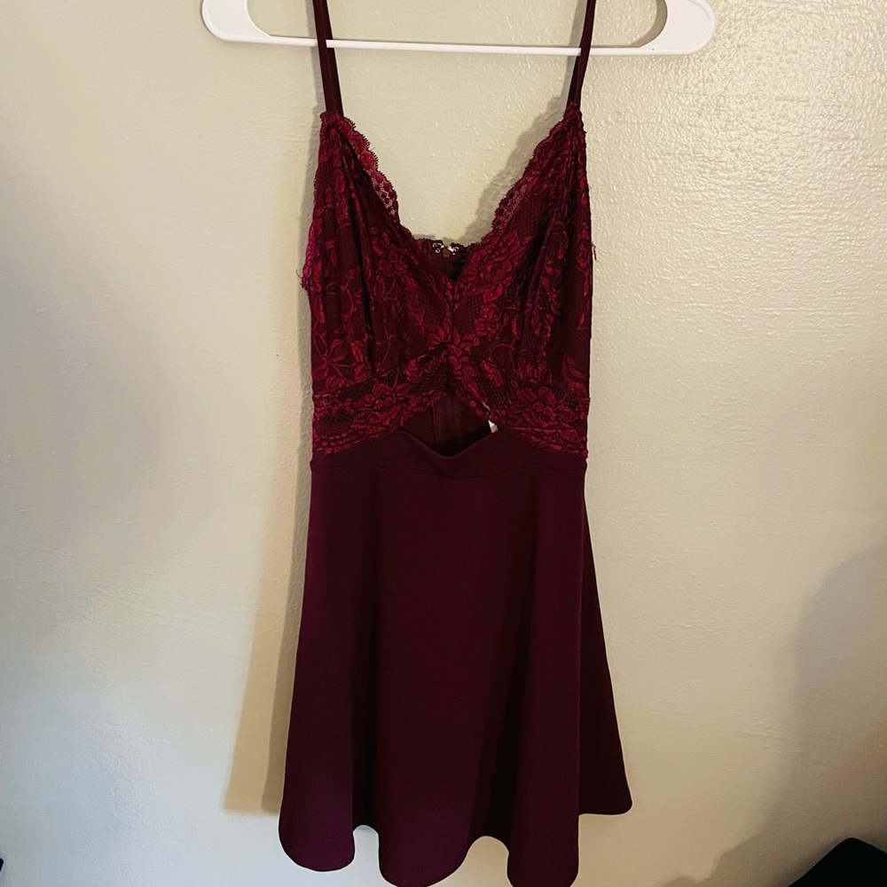 Maroon skater dress